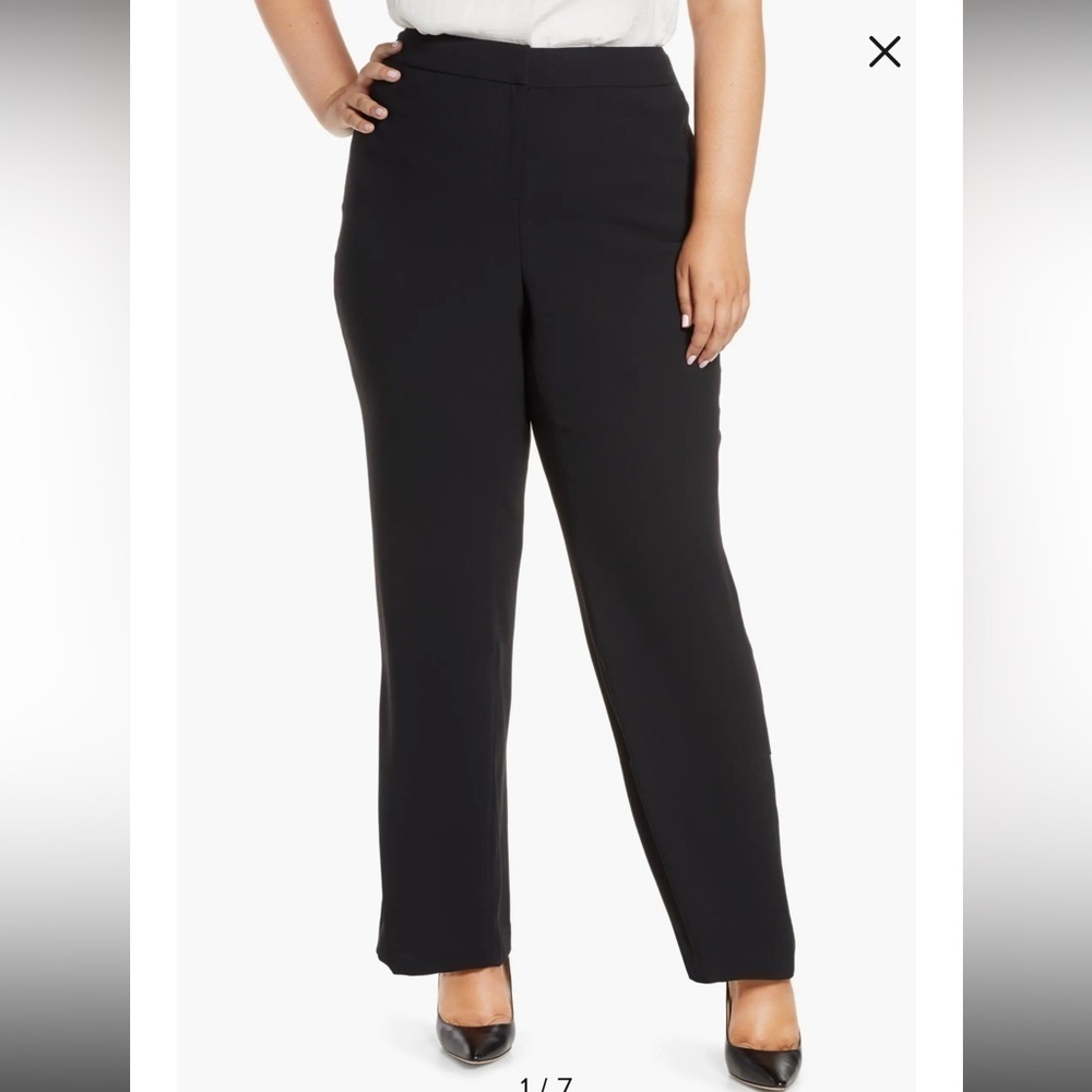 Vince Camuto NEW Moss Crepe Trousers in Rich Black Plus Size 22W